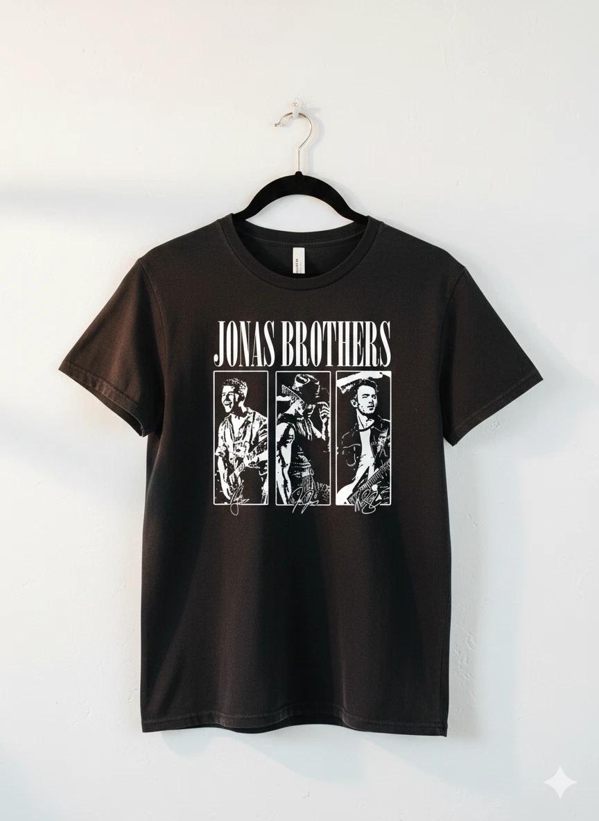 Унисекс Взрослая Винтажная Музыкальная Футболка с Графикой Группы Jonas Brothers Винт... XXXL