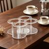 Acrylic Sugar Syrup Dispenser Organizer Rotating Rack 4 Bottles Clear Coffee Syrup Bottle Holder Coffee Bar Station Organizer