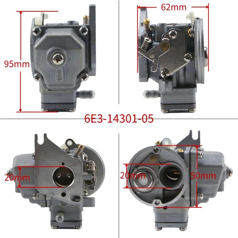 6E3-14301-05 Outboard Carburetor For Yamaha 2 Stroke 4HP 5HP Boat Engine Carb Replace With 6E3-14301-00 6E3-14301 P21BXM