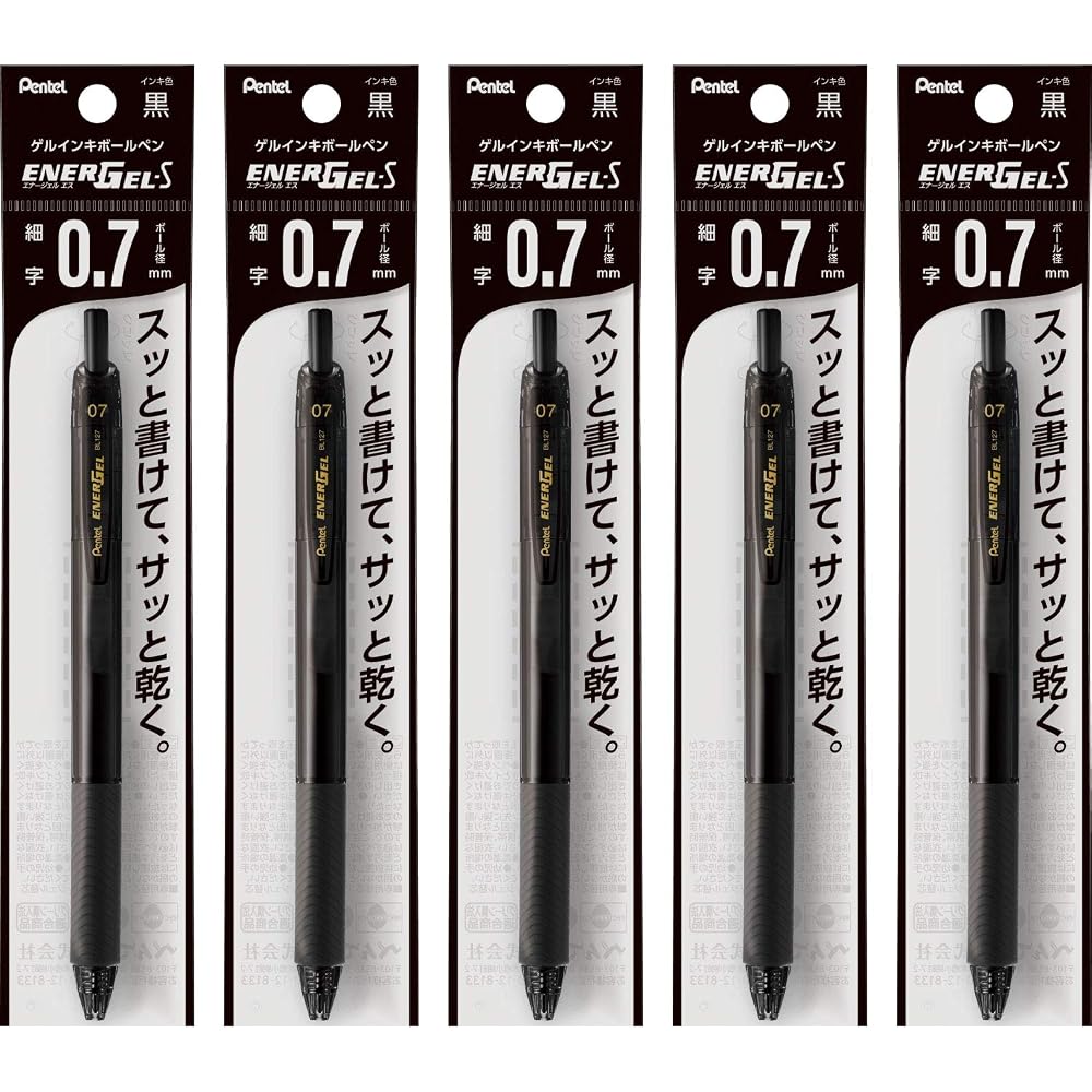 Pentel Ballpoint Pen Gel Ink Gel S 0.7 mm Black Shaft XBL127-A Black 5