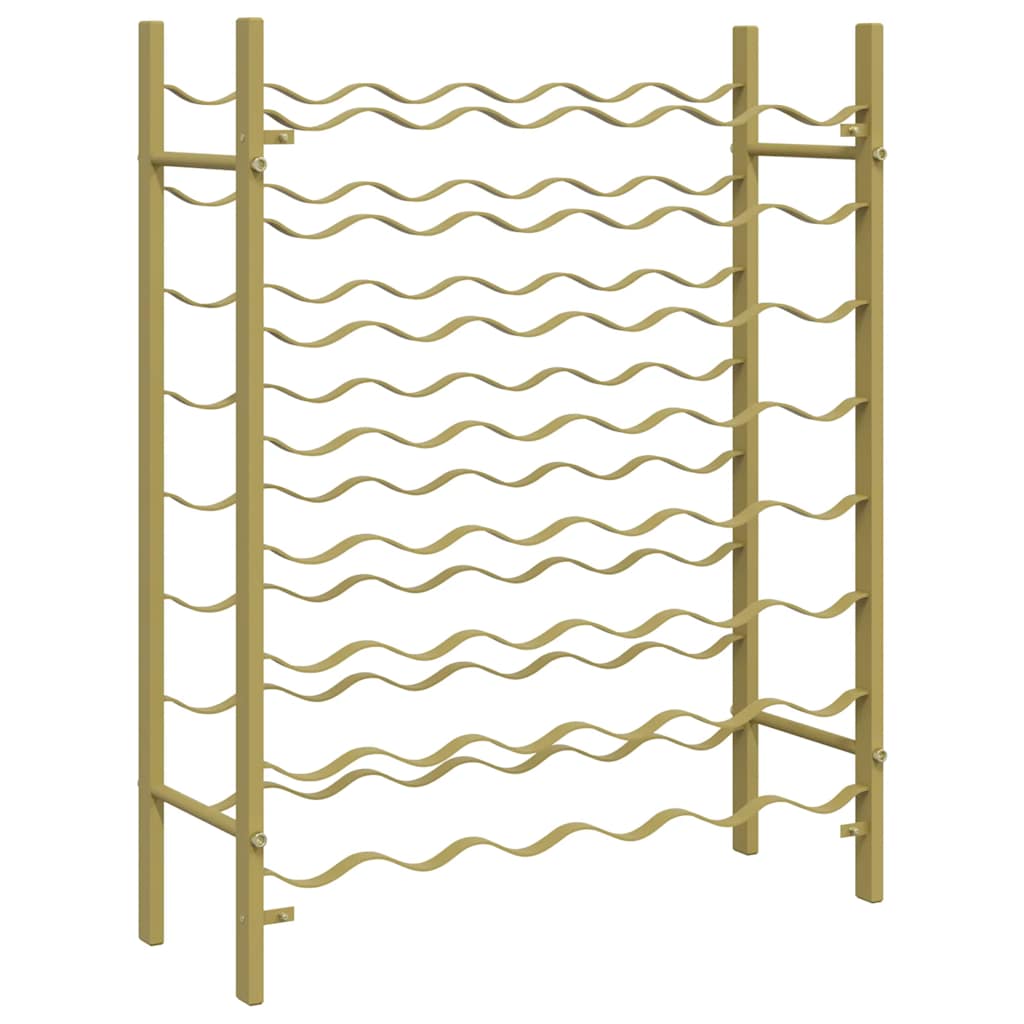 48 Bottle Wine Rack In Golden Metal