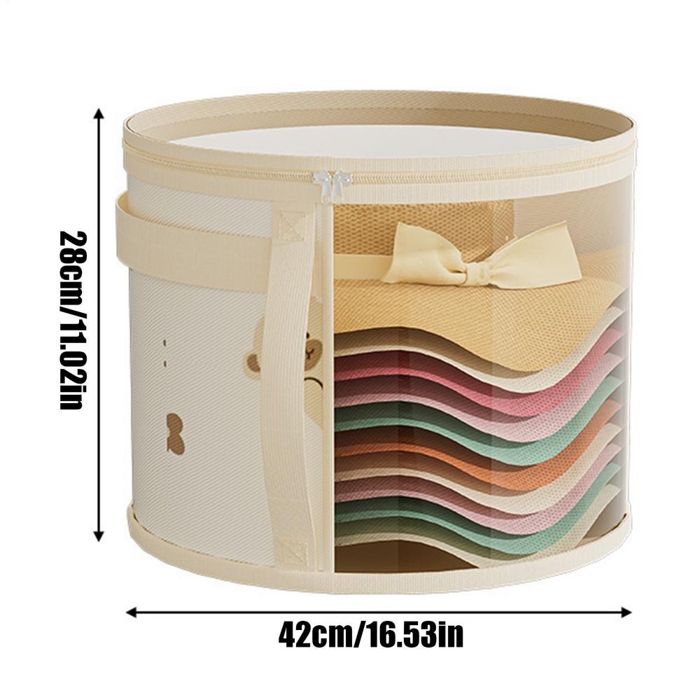 

Clear PVC Hat Storage Box Zipper Closure Dustproof Foldable Stackable Container for Cowboy Sun Hats Home Wardrobe Organizer