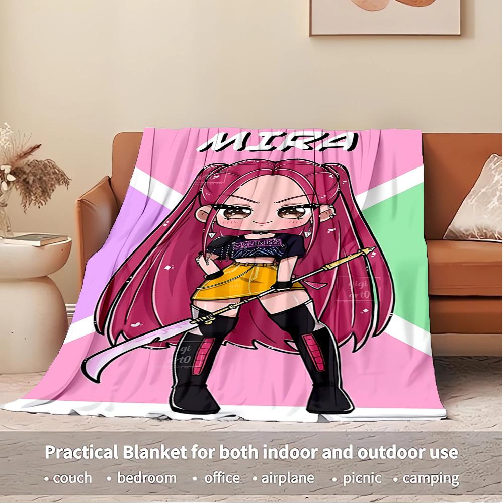 K-POP Anime Dívčí Skupina Čtyři Roční Období Měkká Teplá Přikrývka Celoroční Silně Pletená Polyesterová Přehoz na Postel, Kempování, Cestování Perfektní Dárek