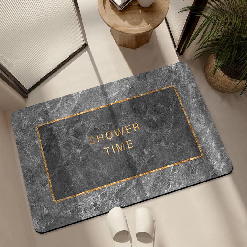 Lyxig Snabbtorkande Badrumsmatta av Kiselgur – Absorberande, Halkfri Fotplatta för Toalettdörröppningar och Entréer