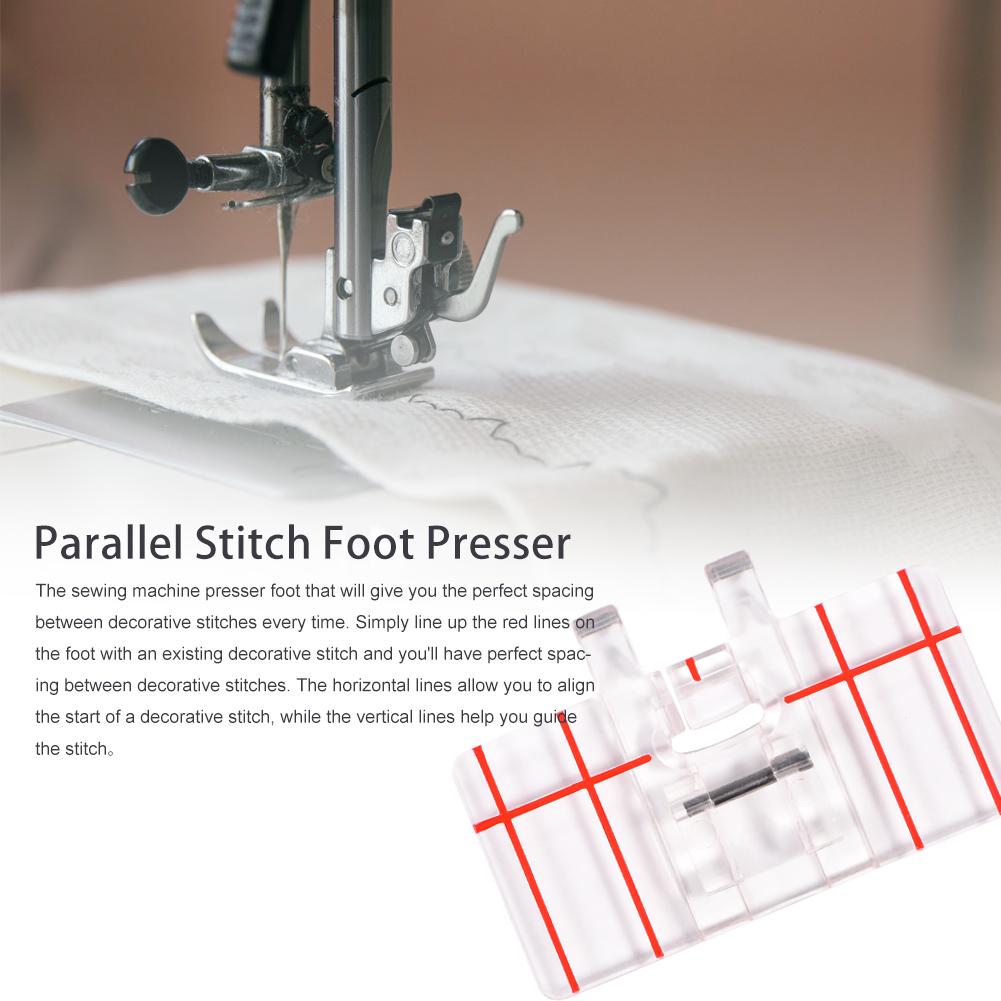 

Clear Plastic Parallel Stitch Foot Presser Fits for Brother Domestic Sewing Machine