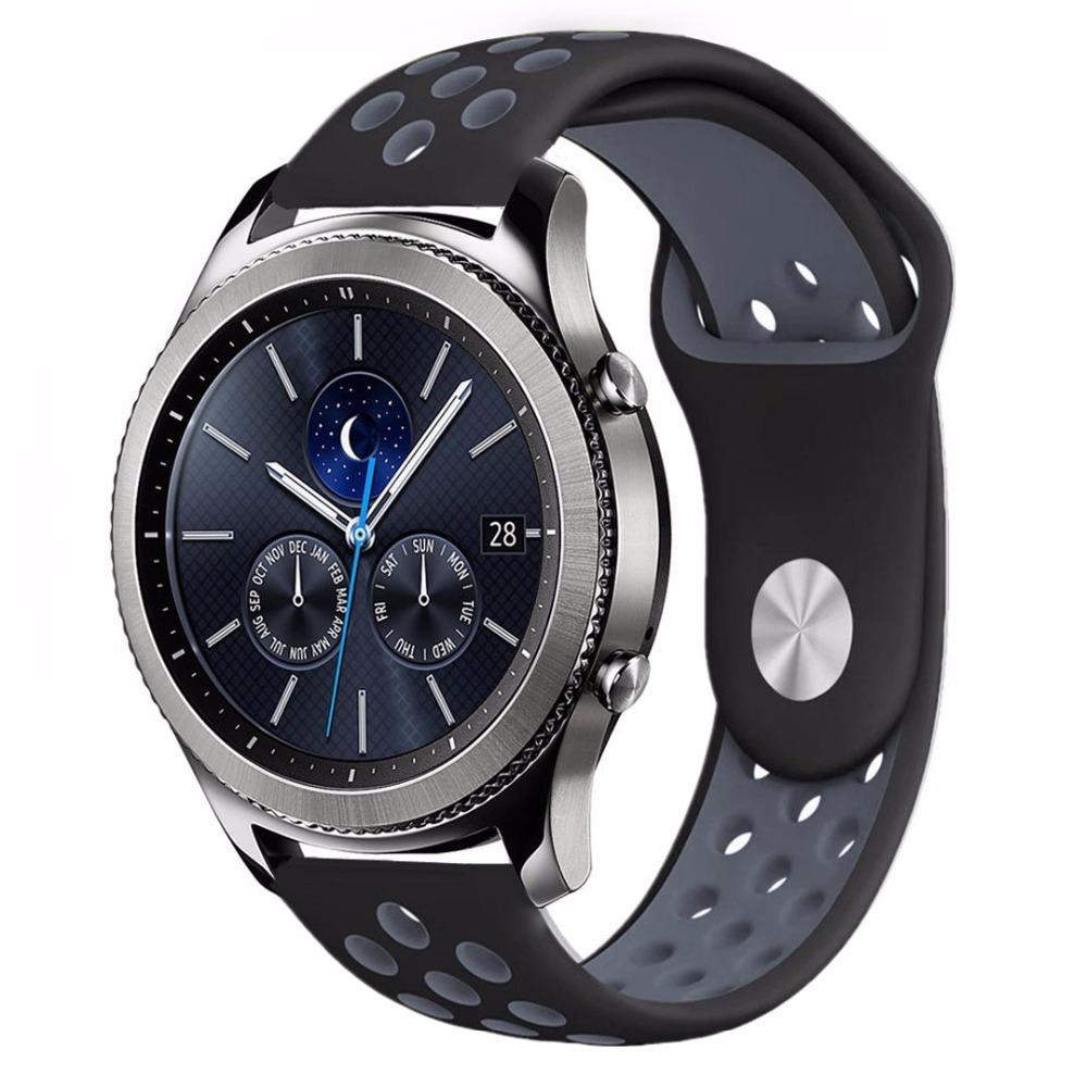 

20mm Two-tone Silicone Smart Watch Band for Samsung Gear S2 Classic Black/Grey
