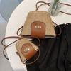 Bohemian Style Weave Shoulder Bag Mini Crossbody Bag Casual Woven Bags for Women  Makeup Bag