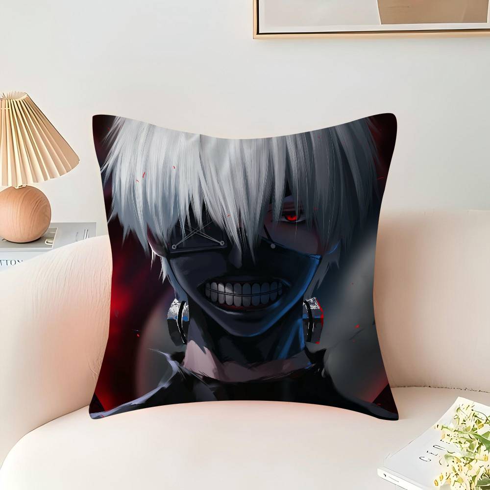 T-Tokyo G-Ghoul Anime Decorative Room Aesthetics Pillow Case Home Decor Bedroom Sofa Bed Couch Pillow Cover 45x45
