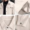 Men Jacket Woolen Lapel Design Long Sleeve Solid Color Coat with Flap Pockets Design