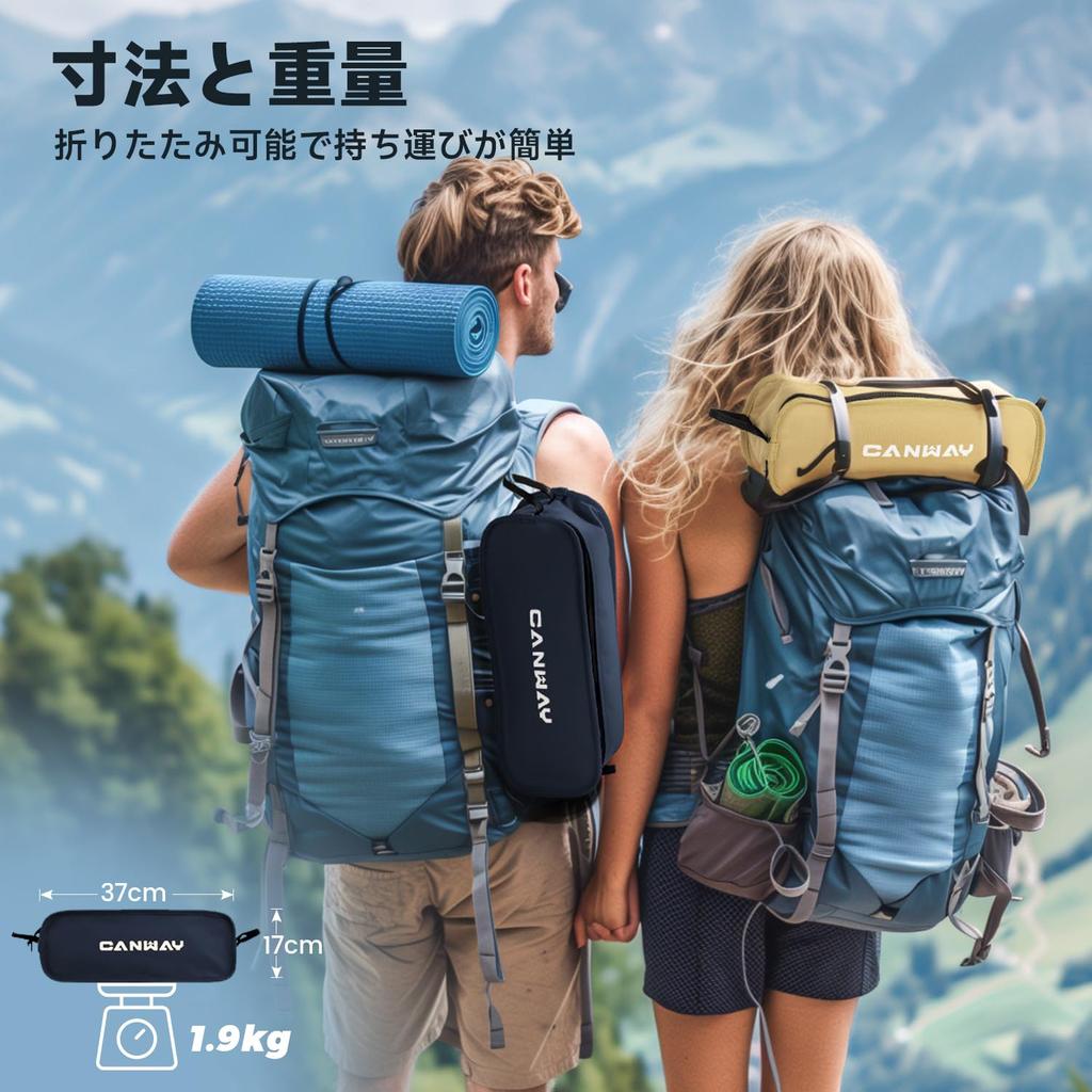 CANWAY Folding High-Back Camping Chair (180 Kg Load, Aluminum Frame, Mesh & Pockets, Navy Blue)