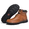 Große Gelbe Stiefel Neue Herbst- und Winter-Plateaustiefel Wanderschuhe Arbeitsstiefel Kurze Stiefel Outdoor-Stiefel Herrenschuhe High-Top-Stiefel