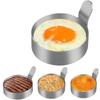 2PCS Kitchen Baking With Handle Round Egg Frying Mold Omelette Mould Egg Ring Pancake Shaper
