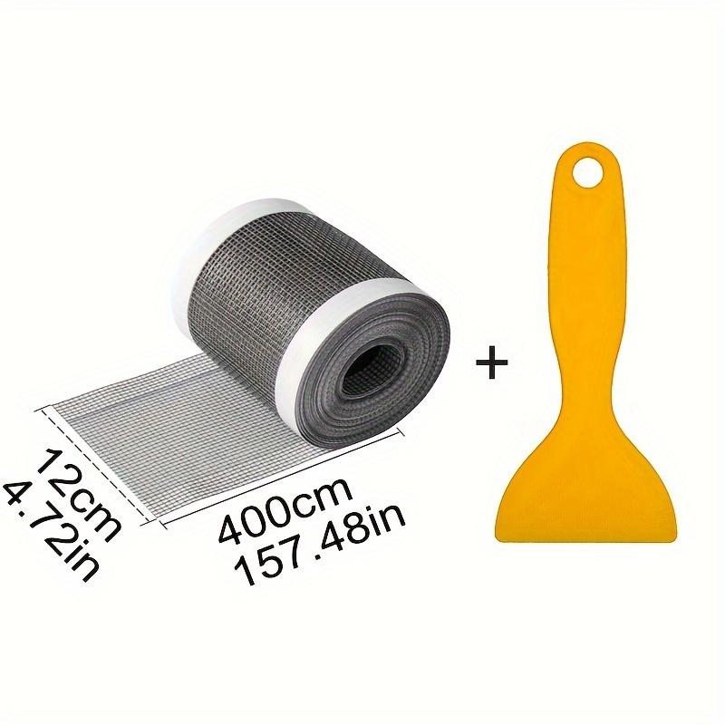 

4m Rollable Plastic Drain Strainer with Anti-Block Mesh, Insect & Hair Proof Bathroom Floor Drain Filter Sticker with Scraper Tool Included 1 set серый