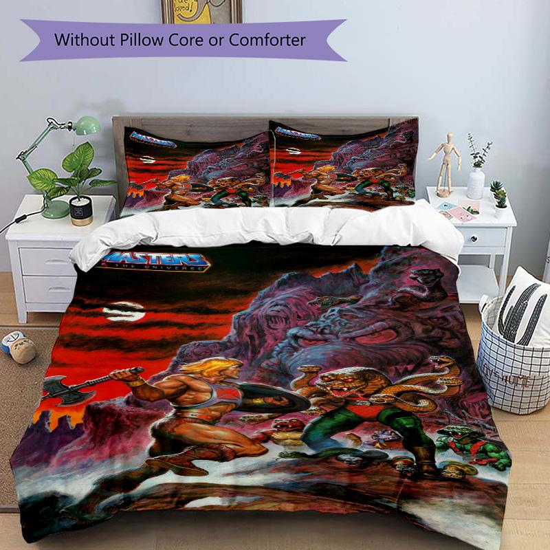 Fantasy Battle Masters Universe Print 3Pcs Bedding Setduvet Cover With 2 Bedropillowcase Home Birthday Gift