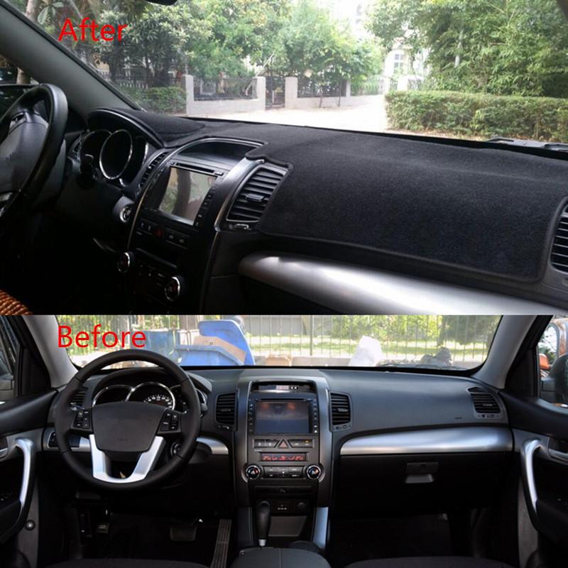 For Kia Sorento 2009-2014 Car Styling Dashmat Dashboard Cover Mat Pad Interior Dash Sunshade Protect Carpet Rug Auto Accessories