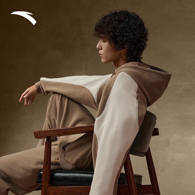 ANTA Men s Fleece Colorblock Hooded Sweatshirt L