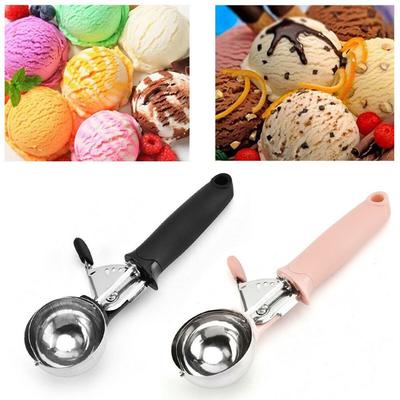 Stainless Steel Ice Cream Spoon Black Pink Melon Fruit Baller New Metal Cookie Scoop