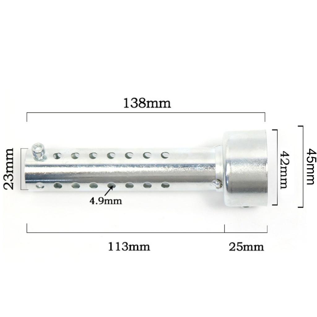 [emmy's Shop] Inner Silencer, Inner Baffle, Motorcycle, Silencer, Long Short (Silver, 1.8 Inches (45 Mm)