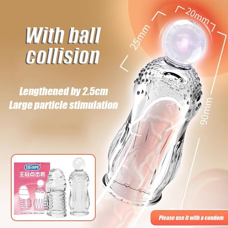 Reusable Penis Extender Cock Rings Delay Ejaculation Penis Condoms Dick Sleeve Glans Cover Enlargement Sex Toys For Men