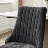 Chaises de salle à manger en tissu rayonne flocké chenille, Chaise d'appoint rembourrée confortable avec pieds plaqués acier inoxydable doré, Lot de 2 (Noir), DE1647BK