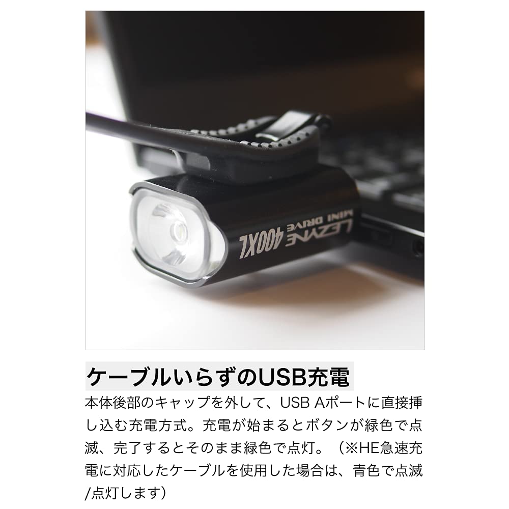 LEZYNE MINI DRIVE 400 Lumens Bicycle LED Front Black Japanese Light, [Official Product]