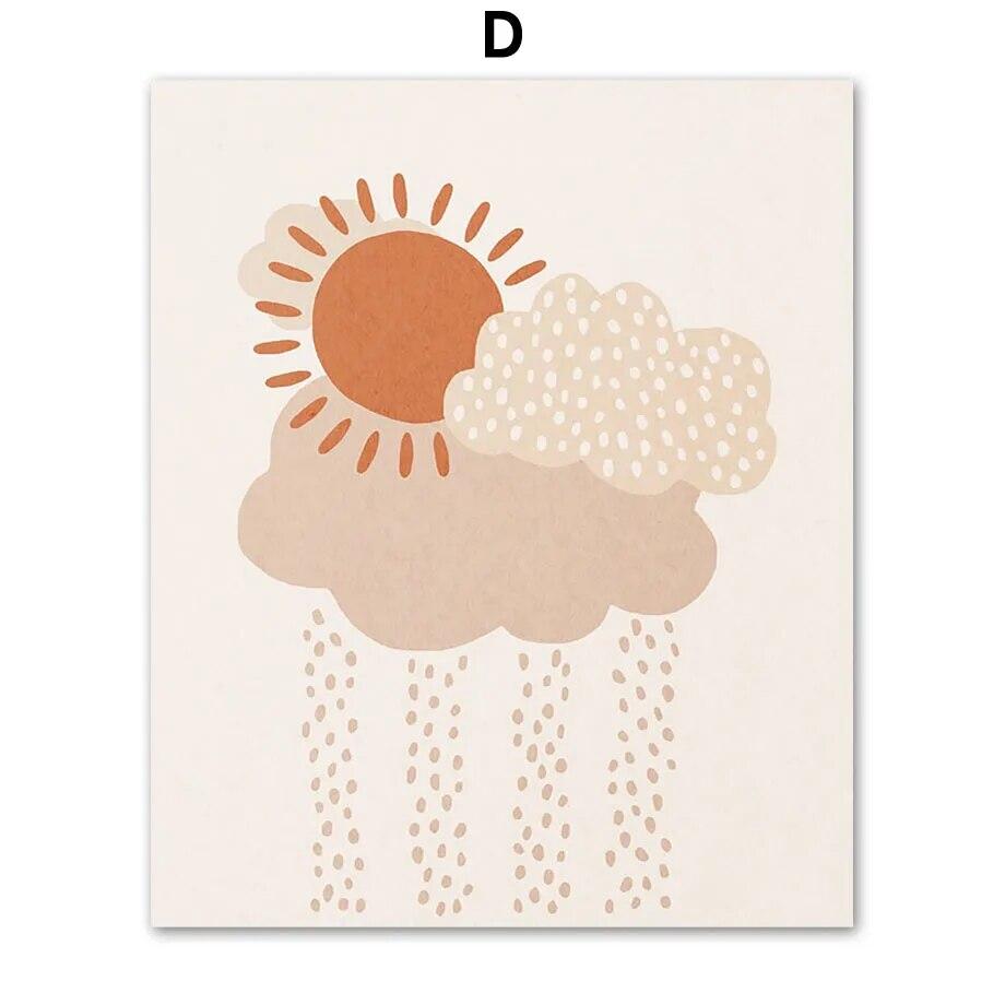 Wall Art Canvas Painting Baby Whale Bee Strawberry Cloud Number Alphabet Nordic Posters And Prints Wall Pictures Kids Room Decor