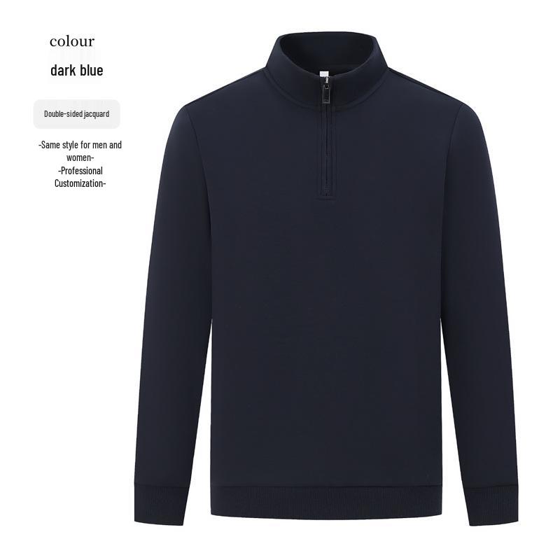 

Men s High-End Stand-Up Collar Half-Zip Sweatshirt: Custom Logo Workwear for Autumn/Winter Office Team L