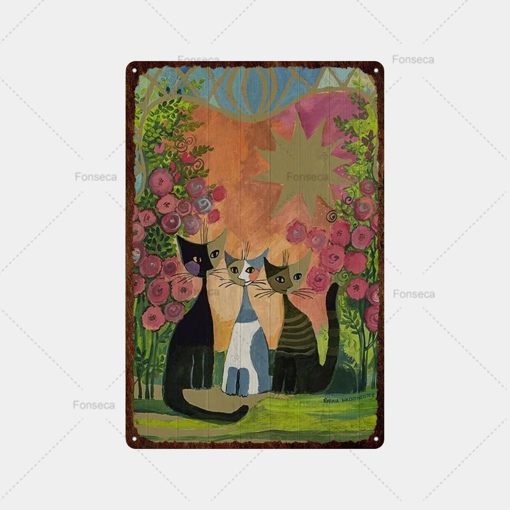 Coole schwarze Katze Metallschild Blechschild Metall Retro Bar Wanddekoration Bar Club Loch Metallplakat