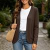 Women's Color Long Sleeve Cardigan Casual Knit Top for Everyday Wear