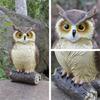 Garden Owl Statue Display Ornament Desktop Figurines Decor Sculpture for Patios