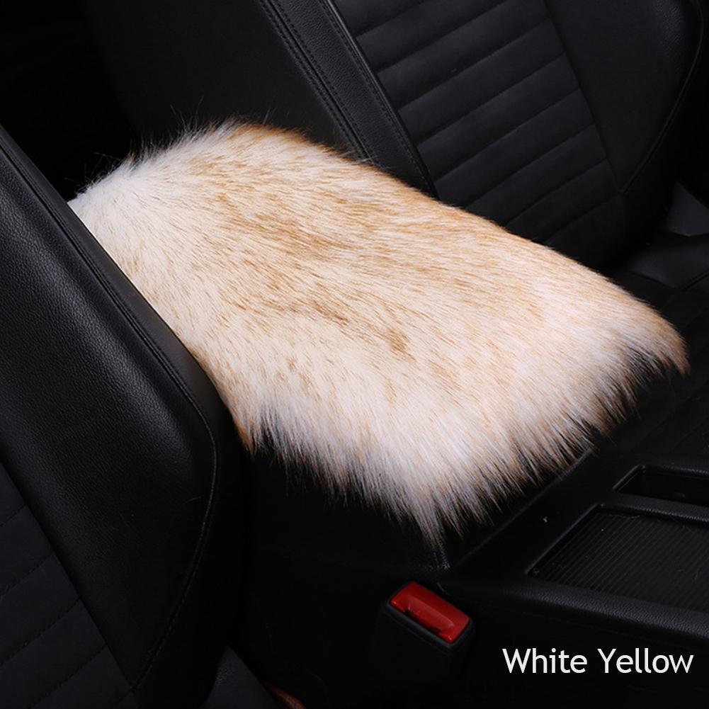 Faux Fur Car Plush Armrest Cover Auto Center Arm Rest Console Pad Wool Cushion Protector Universal Auto Car Interior Accessories