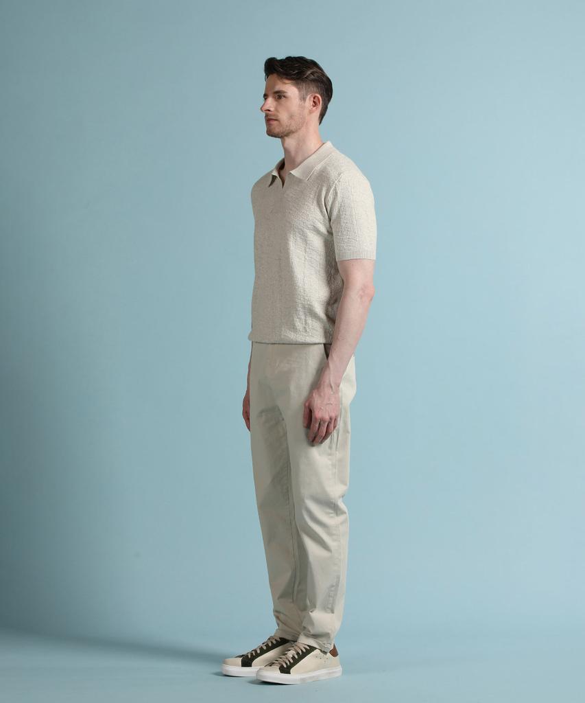 PANICALE Ivory Regular Slim Fit Twill Pants