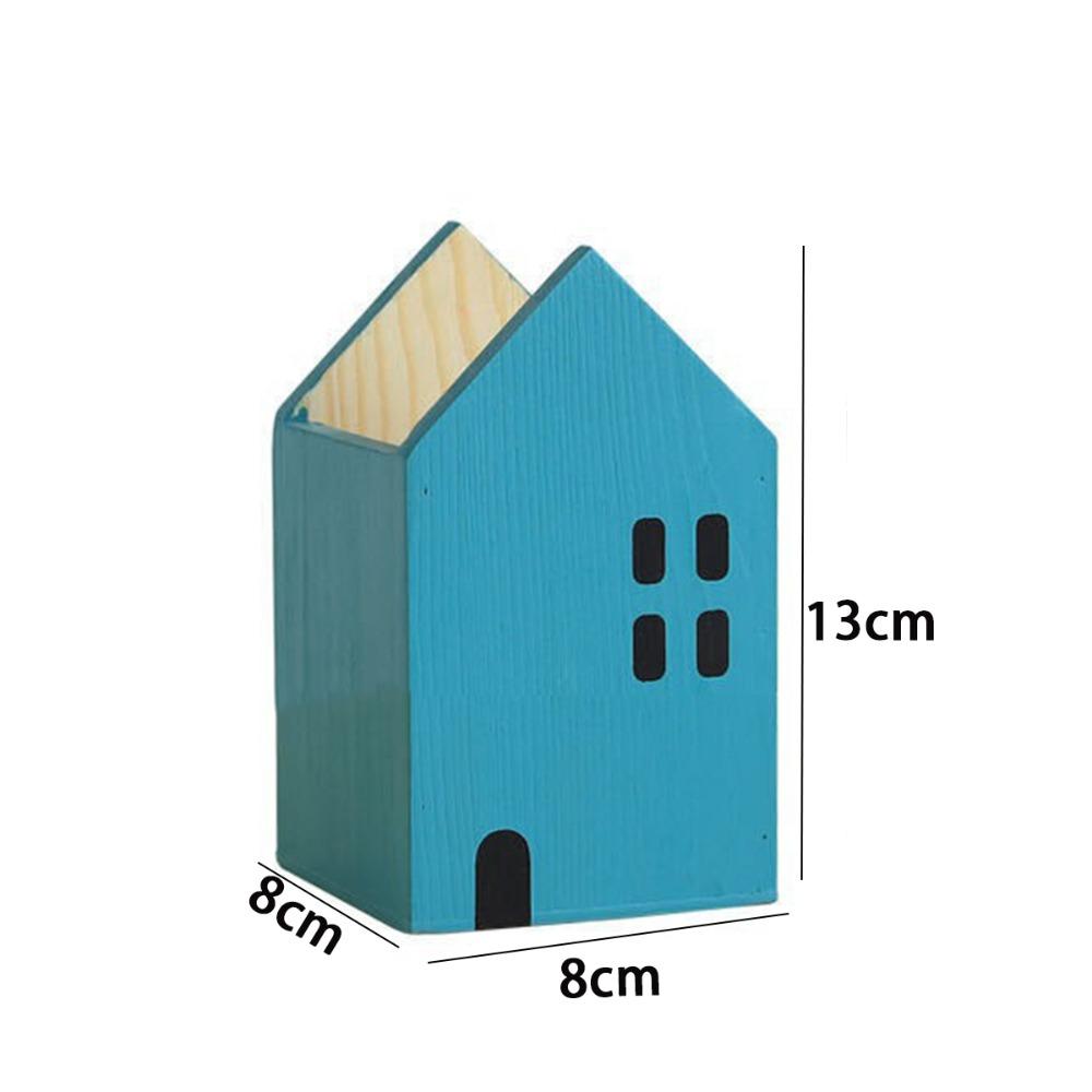

Minimalist Pencil Container Handcraft Stationery Storage Box Desktop Blue Small