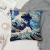 Art The Great Wave Off Kanagawa Pillow Case Square DoubleSided Printing Sofa Cushion Cover Pillowcase Bedroom Bedside