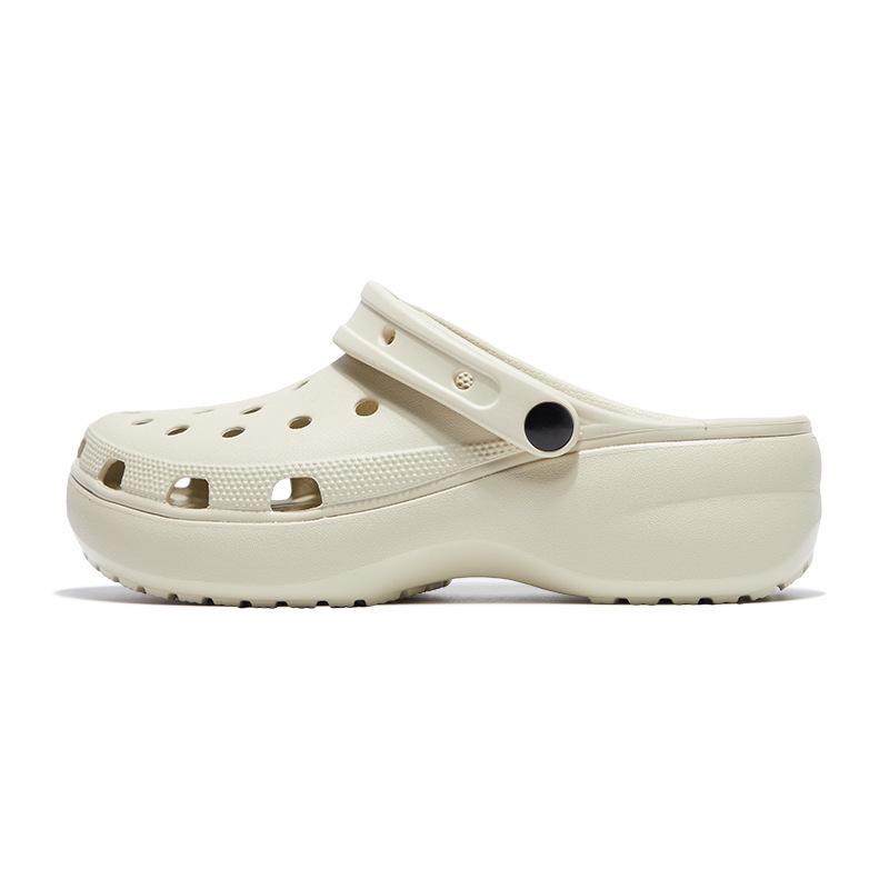 Women s Cloud Hole Thick-Sole Height-Boost Sandals: Non-Slip, Closed-Toe, Summer 2025 37