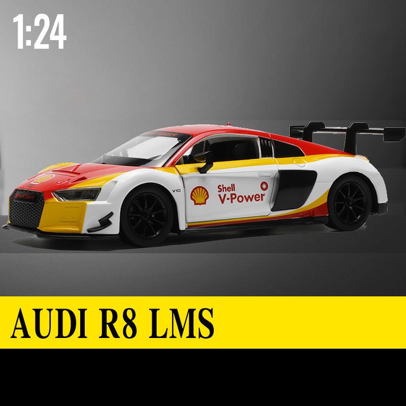 1:24 BMW M4 GT3 Leichtmetall-Sportwagenmodell Diecasts Metall-Rennwagenfahrzeuge Modell Simulation Sound Licht Sammlung Kinderspielzeug Geschenk