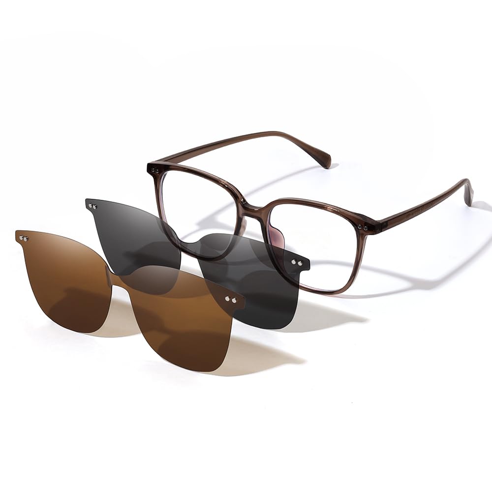 Feisedy Blue Light Blocking Polarized Magnetic Replacement TR90 UV400 for and Computer B1144 Glasses, Sunglasses, Lenses, 2-in-1, Protection,