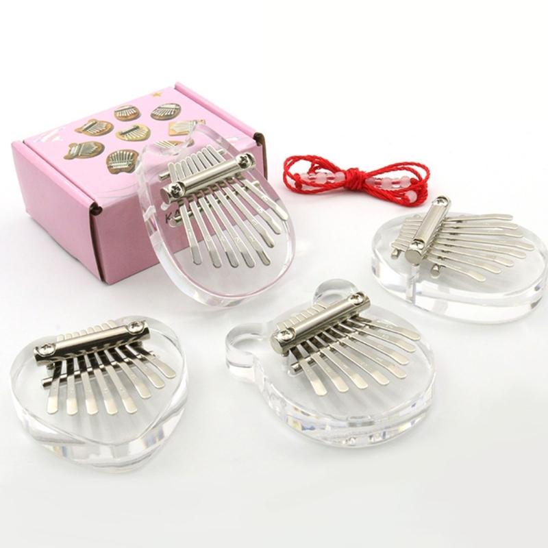 Mini Finger Piano Music Gifts for Kids Adults Beginners, 8 Keys Thumb Piano Acrylic Mini Thumb Piano