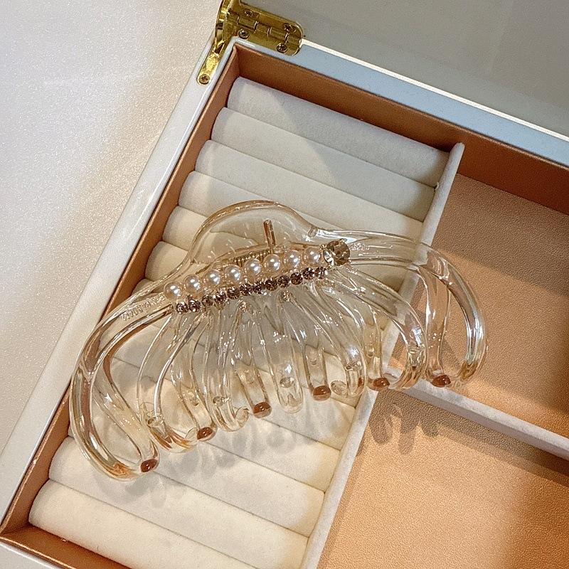 

Элегантная винтажная заколка-краб большого размера в форме тыквы, инкрустированная стразами, для женщин: Стильный, высококачественный аксессуар для волос