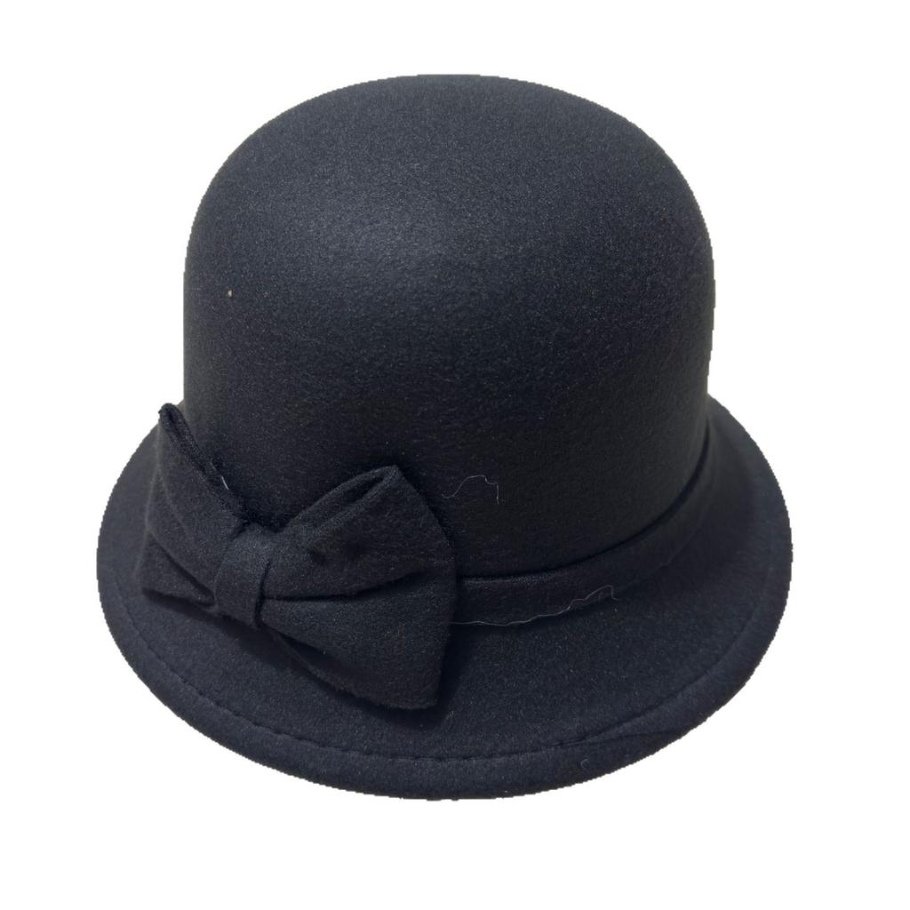 Europäischer und Amerikanischer Stil Herbst- und Winterhut Lässiger Schleifenhut Damenhut Süßer Warmer Zylinder