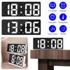Electronic Desktop Clock Adjustable Brightness Multifunctional Snooze Clock Voice Control 12/24H Display for Home Bedroom Office