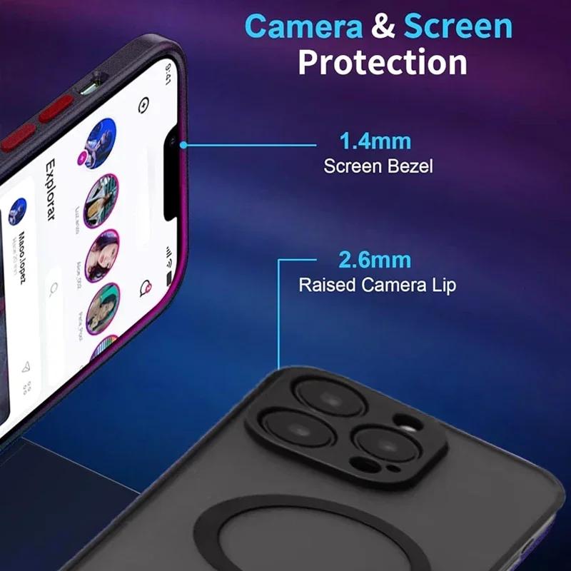 UYUXIO Magnetic Phone Case with Metal Kickstand for 17 16 Pro Max 15 14 Plus 13 12 Mini Stand Cases Cover with Holder