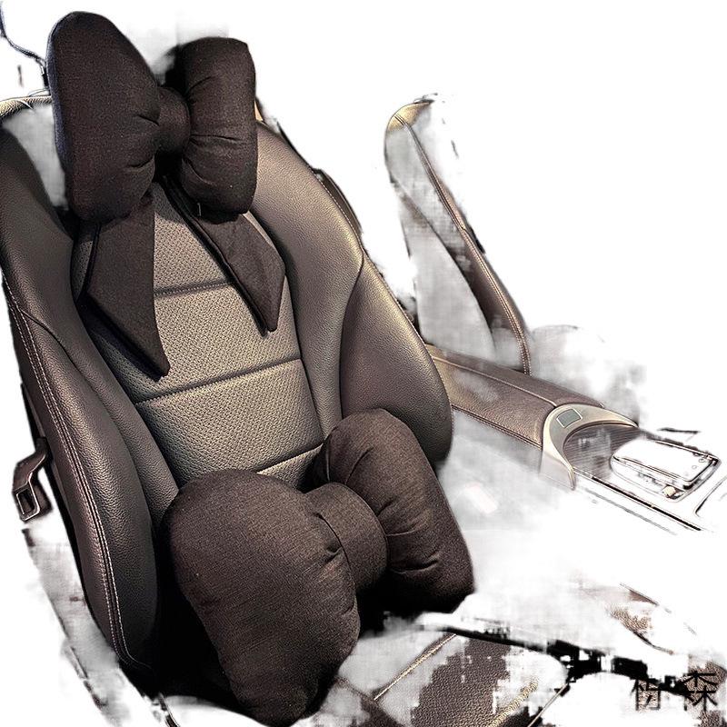 Car Headrest Bowknot Neck Support Pillow - Cervical Seat Cushion Pair