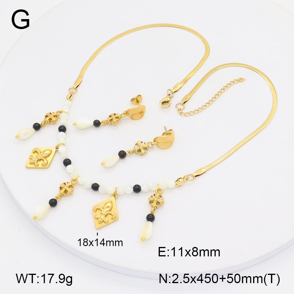 Stainless Steel Gold Flower Set Women 4pcs Necklace Earrings Bracelet Ring Cubic Zirconia Luxury Wedding Party Anniversary Gift