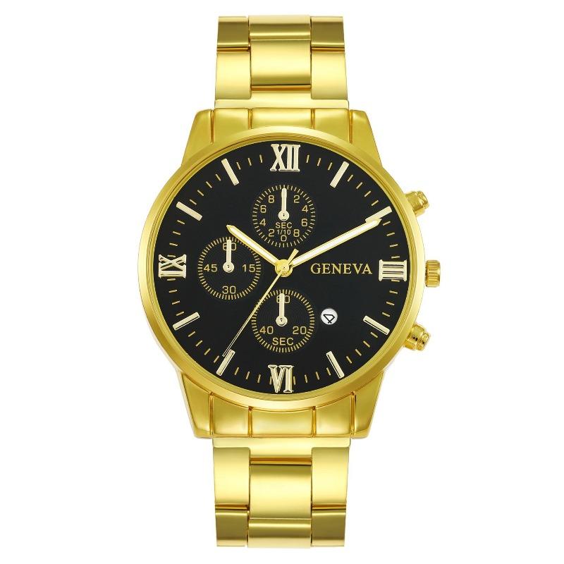 Men's Watch Fashion Three-eye Calendar Pattern Steel Belt Men's Watch Men's Watch Quartz Watch