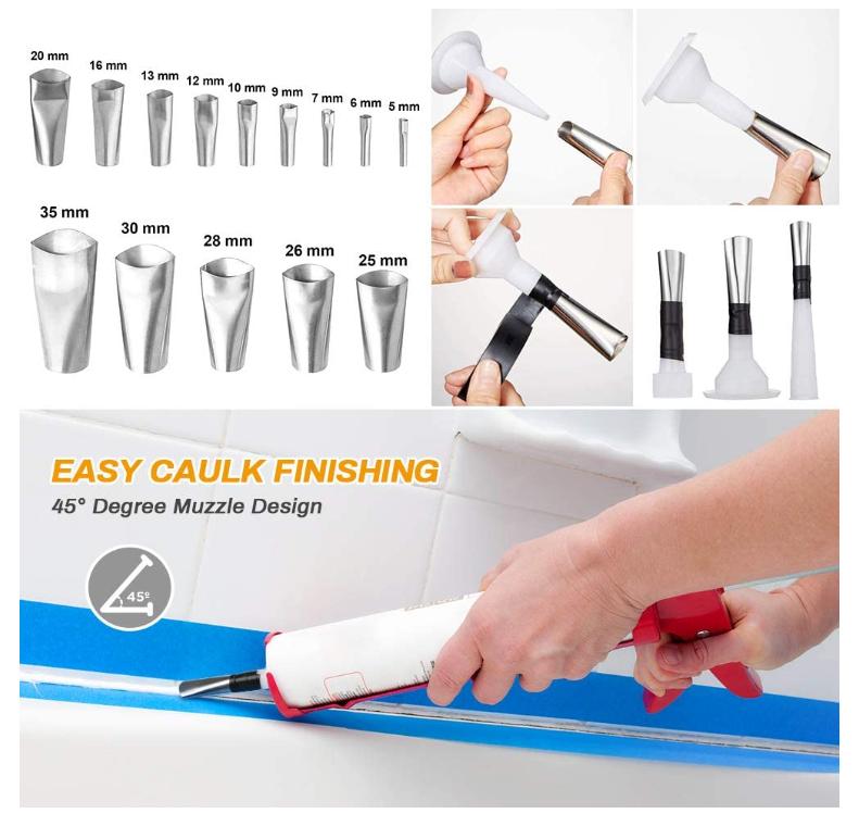 25 Pcs Finisher Tool Kit 14 Pcs Silicone Caulking Nozzle Applicator Sealant Finishing Tool 3 in 1 Caulk Scraper