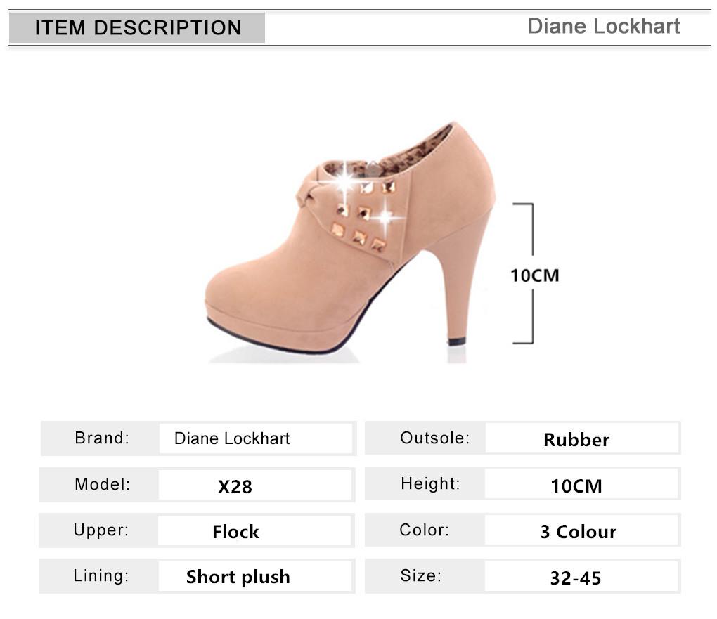 Fashion New Women Ankle Boots High Heels Female Platform Rhinestone Decoration Short Booties Casual Ladies Boats Mujer Plus Size 32-45