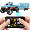 Mini Off-Road Climbing Car with Lights & Trailer All Terrain Off-Road Truck Toy 1:64 Scale 2.4Ghz Remote Control for Kids Gifts