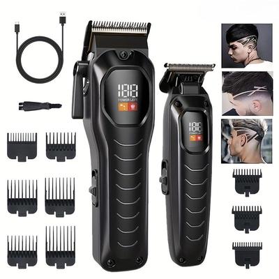Professioneller wiederaufladbarer kabelloser Haarschneider für Männer, Schneidesets mit LED-Anzeige, Zero Gapped-Barthaarschneider, Geschenke für Männer