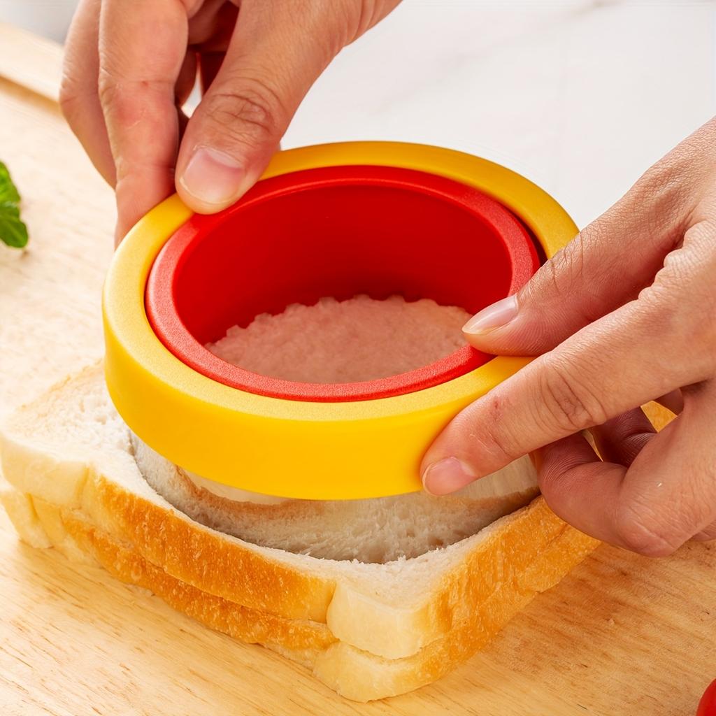 Molde para Sanduíche para Pão de Bolso, Molde para Embutir Café da Manhã, Formato Bento Quadrado, Redondo e em Coração